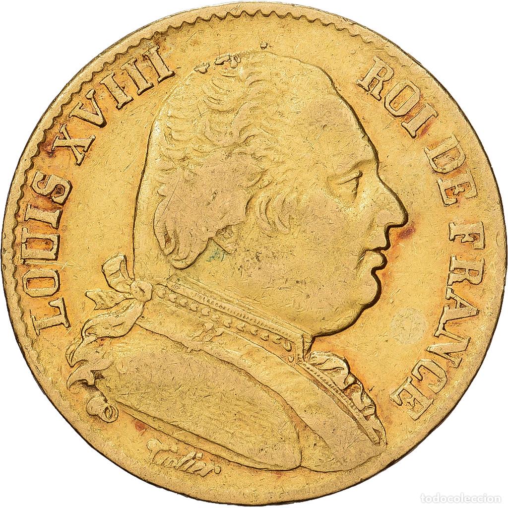 Monedas antiguas de Europa: [#1509901] Francia, Louis XVIII, 20 Francs, Louis XVIII, 1814, Paris, Oro, BC+, KM:706.1