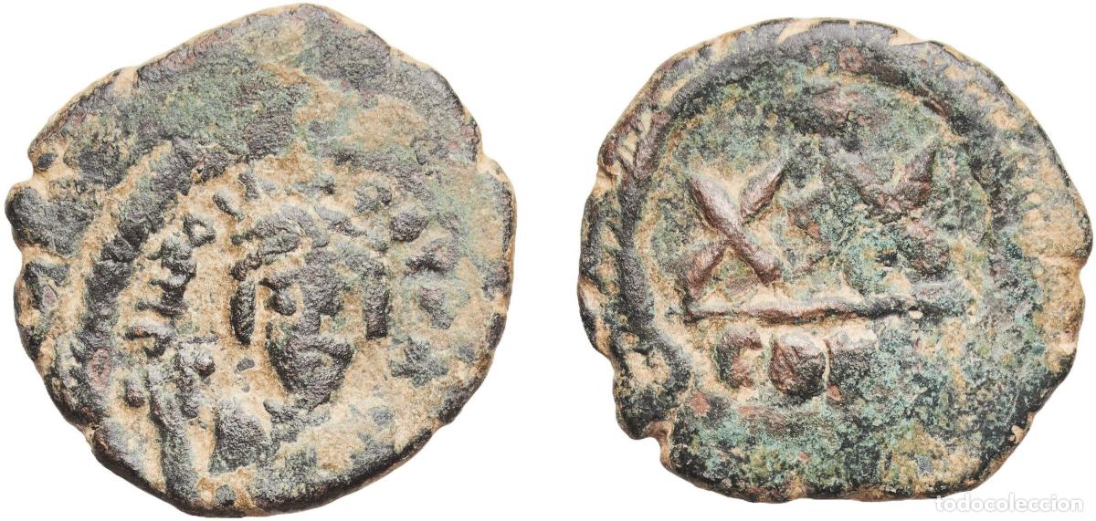 Monedas antiguas de Europa: Byzantine states Byzantine Empire 6th - 9th Centuries 20 Nummi Bronze 5.77g VF