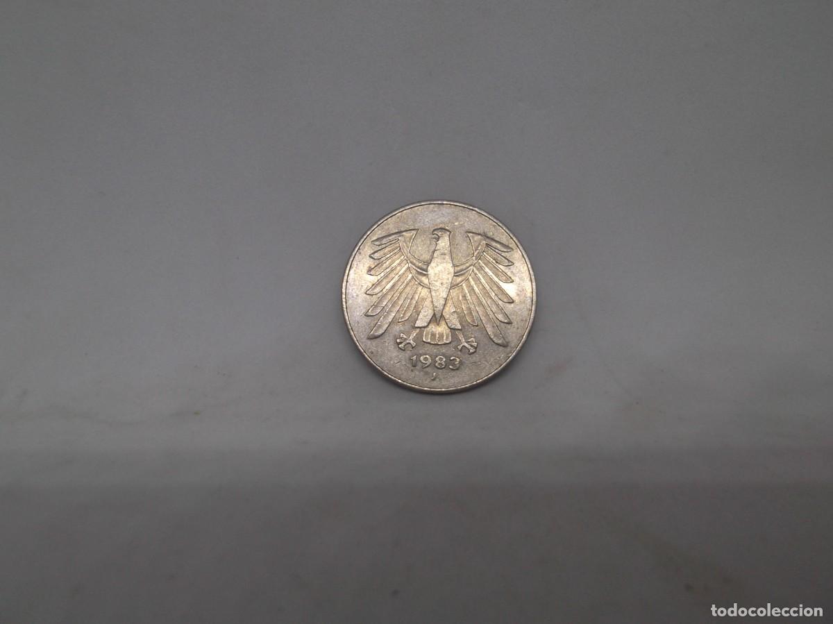 Monedas antiguas de Europa: Moneda de 5 marcos alemanes 1983 J