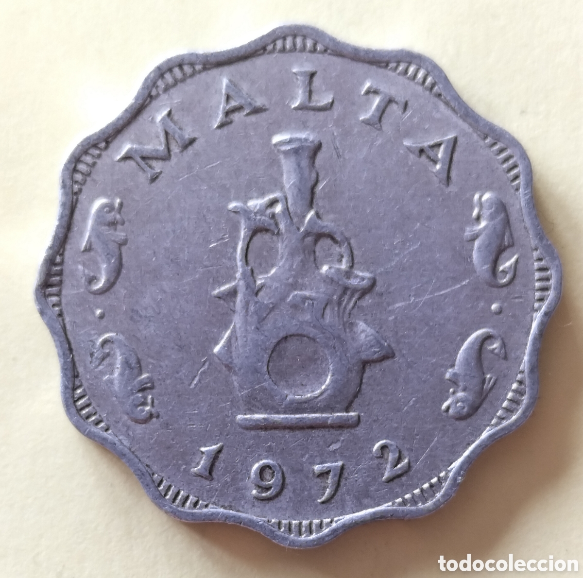 Moedas antigas da Europa: Moneda 5 Mils 1972 Malta.