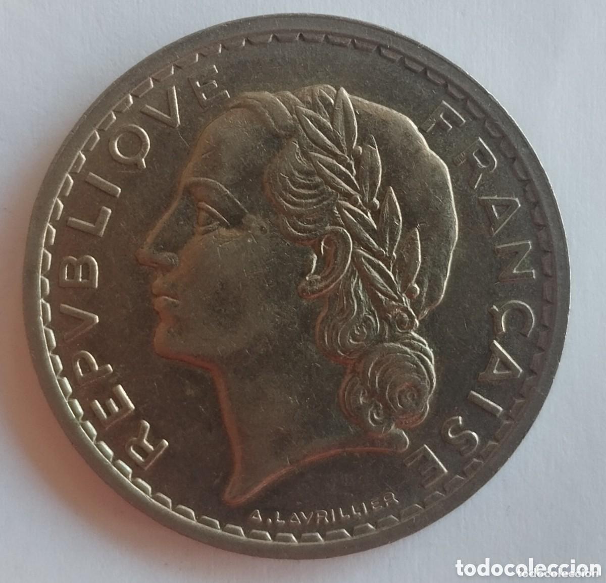 Monedas antiguas de Europa: MONEDA DE 5 FRANCIA DE 5 FRANCOS 1935 NIQUEL (FOTO)