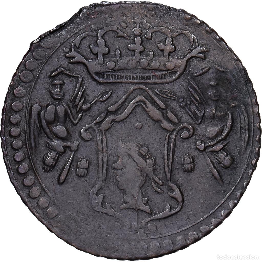 Monedas antiguas de Europa: [#1545174] Corsican Republic, Pascal Paoli, 4 Soldi, 1762, Murato, Vell&oacute;n, BC+, Gadoury:7