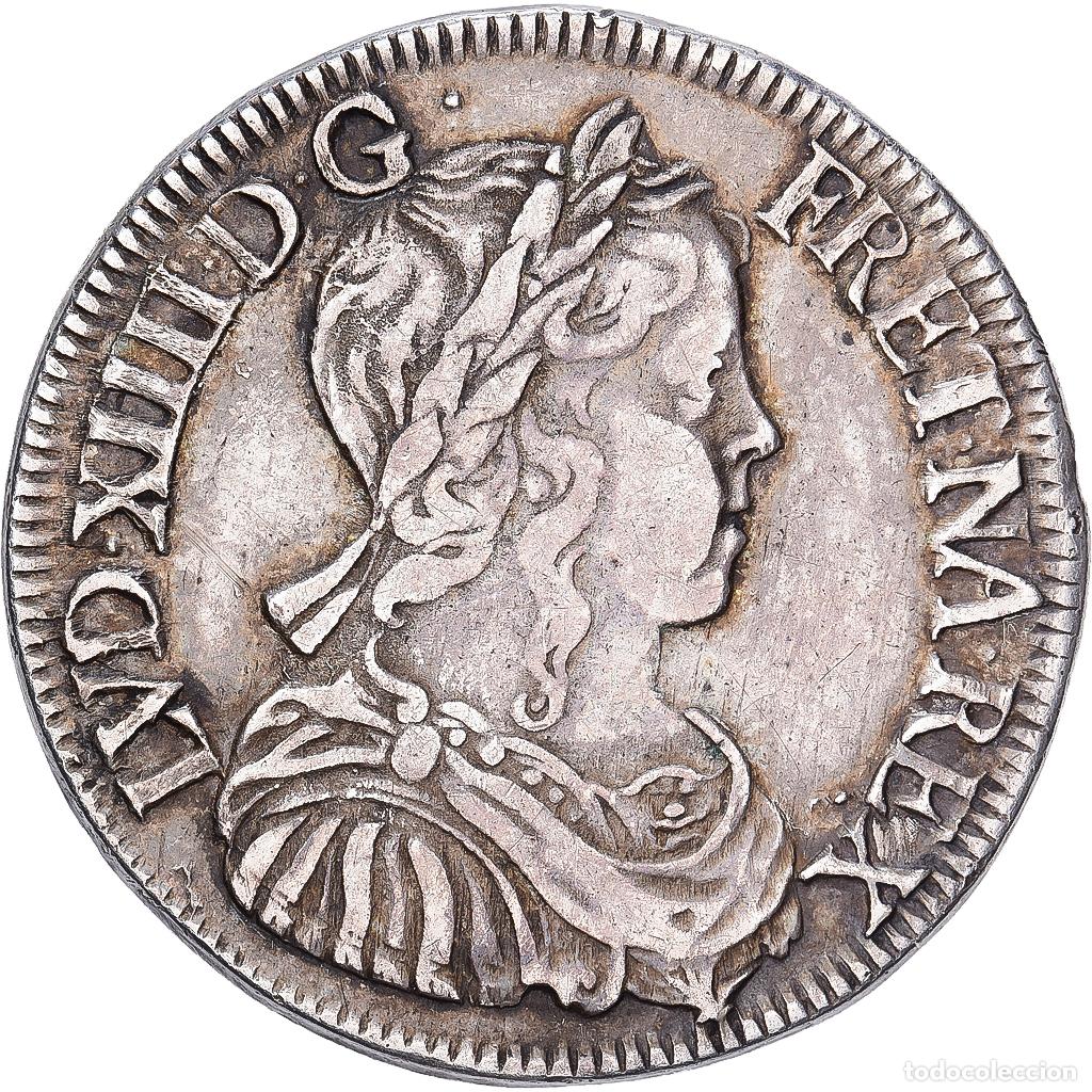 Monedas antiguas de Europa: [#1545116] Francia, Louis XIV, 1/2 Ecu, 1650, La Rochelle, Plata, MBC, Gadoury:169