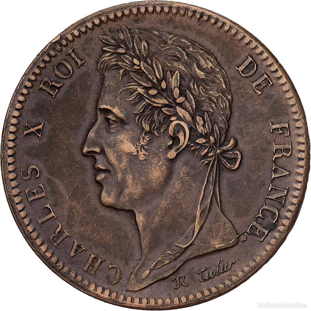Alte M&uuml;nzen aus Europa: [#1545056] Francia, Charles X, 10 Centimes, 1827, La Rochelle, Bronce, EBC, KM:11