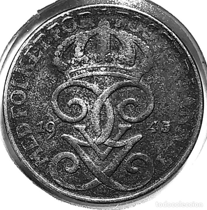 Monedas antiguas de Europa: SUECIA (1908-1950) - 1 ORE 1945 - REY GUSTAF V - A - 1,75 GR. HIERRO - DIAMETRO 16 mm - KM#810 - MB