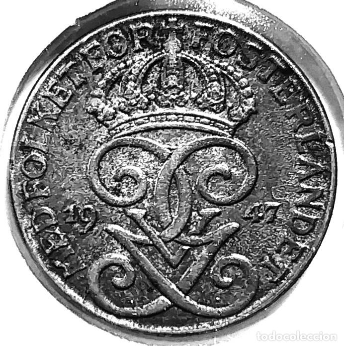 Monedas antiguas de Europa: SUECIA (1908-1950) - 1 ORE 1947 - REY GUSTAF V - A - 1,75 GR. HIERRO - DIAMETRO 16 mm - KM#810 - MB