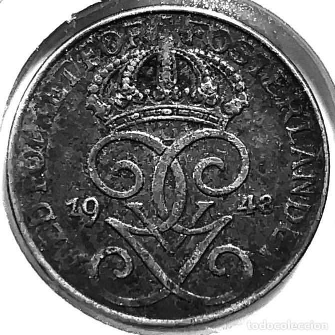 Monedas antiguas de Europa: SUECIA (1908-1950) - 1 ORE 1948 - REY GUSTAF V - A - 1,75 GR. HIERRO - DIAMETRO 16 mm - KM#810 - MB