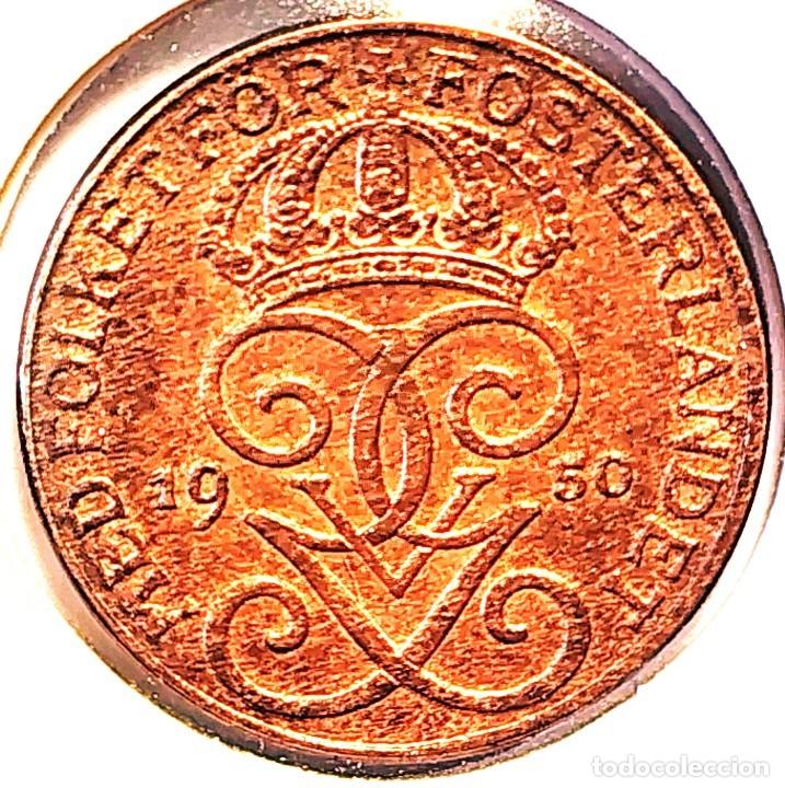 Monedas antiguas de Europa: SUECIA (1908-1950) - 1 ORE 1950 - REY GUSTAF V - A - 2 GR. BRONCE - DIAMETRO 16 mm - KM#777.2 - MB