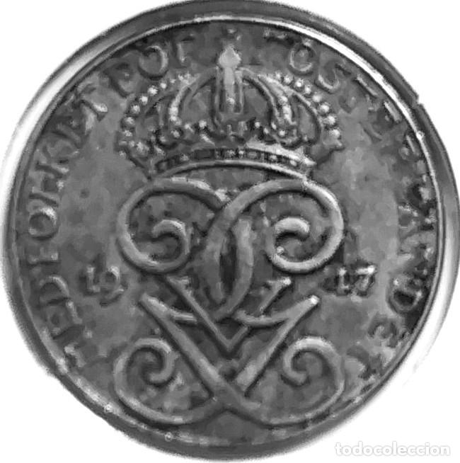 Monedas antiguas de Europa: SUECIA (1908-1950) - 2 ORE 1947 - REY GUSTAF V - A - 3,50 GR. HIERRO - DIAMETRO 21 mm - KM#811 - MB