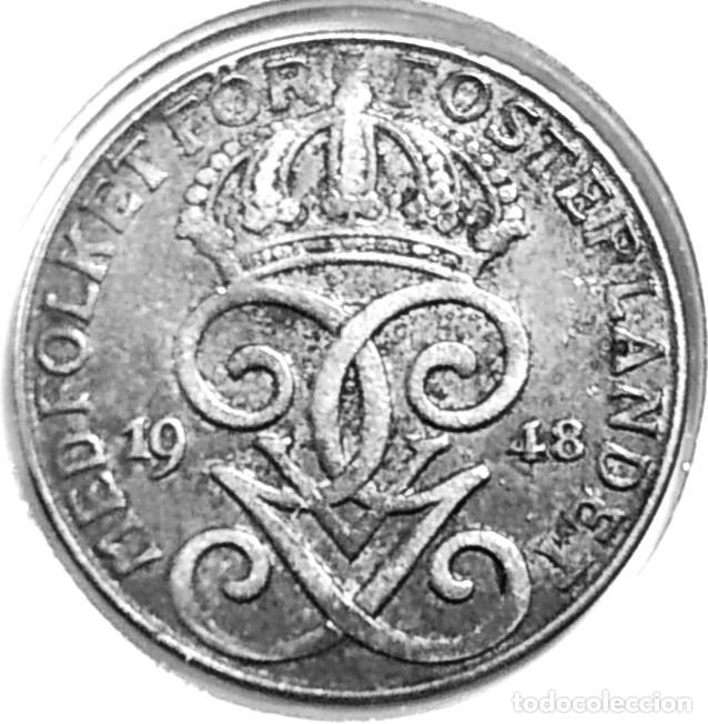 Monedas antiguas de Europa: SUECIA (1908-1950) - 2 ORE 1948 - REY GUSTAF V - A - 3,50 GR. HIERRO - DIAMETRO 21 mm - KM#811 - MB