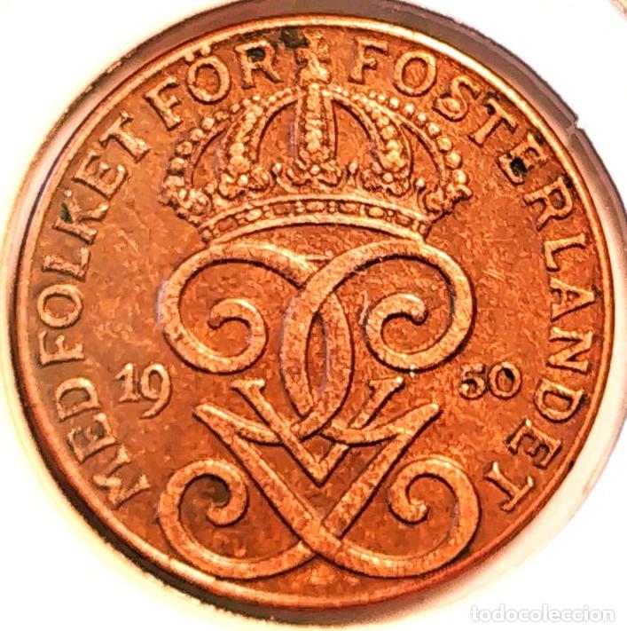 Monedas antiguas de Europa: SUECIA (1908-1950) - 2 ORE 1949 - REY GUSTAF V - A - 3,50 GR. HIERRO - DIAMETRO 21 mm - KM#811 - MB