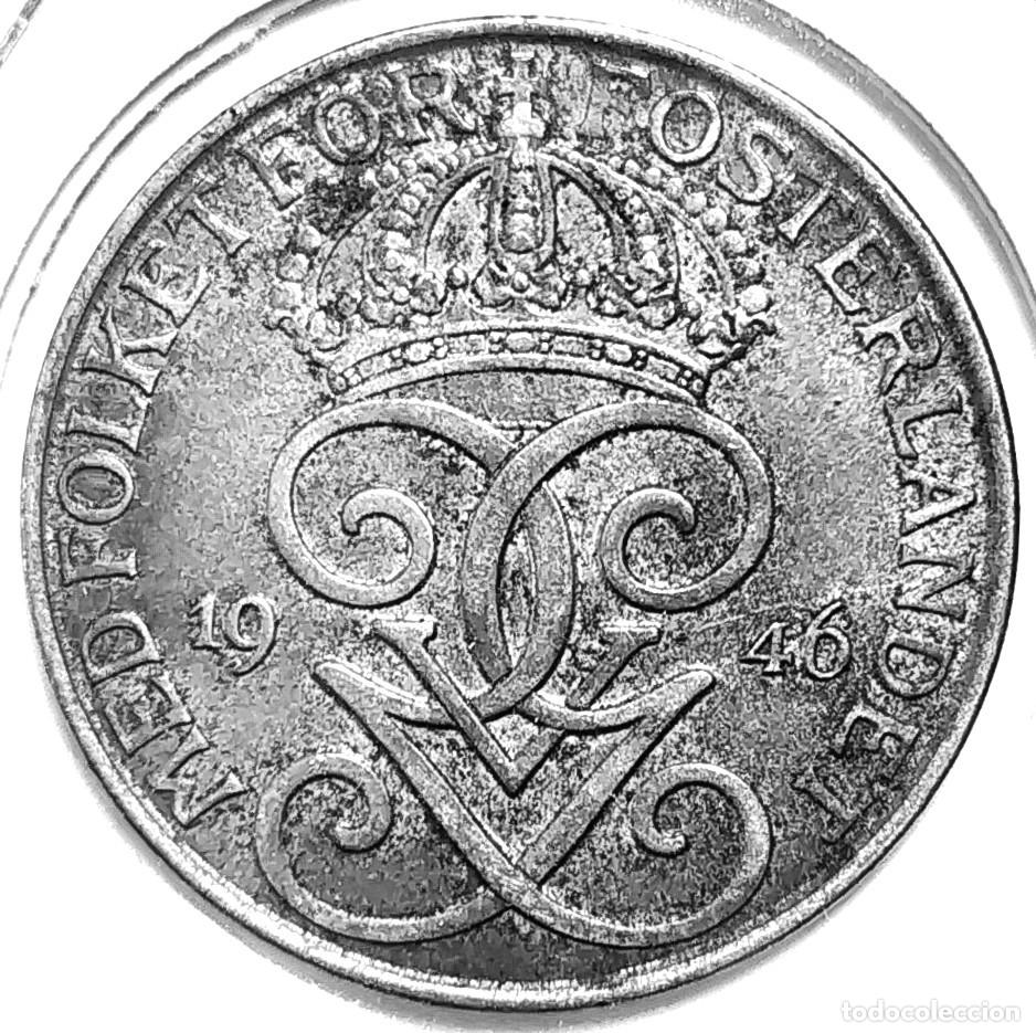Monedas antiguas de Europa: SUECIA (1908-1950) - 5 ORE 1946 - REY GUSTAF V - A - 7 GR. HIERRO - DIAMETRO 27 mm - KM#812 - MB