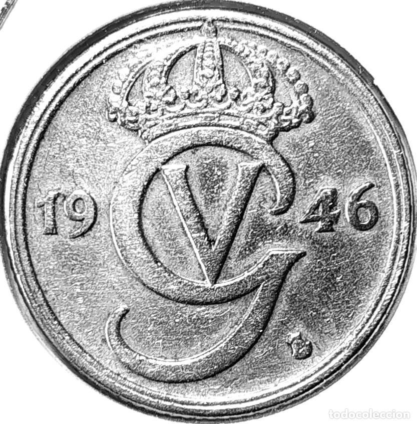 Monedas antiguas de Europa: SUECIA (1908-1950) - 50 ORE 1946 TS - REY GUSTAF V - A - 4,80 GR. NIQUEL-LATON - DIAMETRO 22 mm