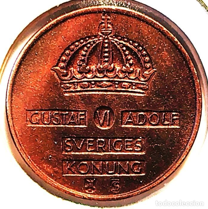 Monedas antiguas de Europa: SUECIA (1950-1973) - 1 ORE 1954 TS - REY GUSTAF VI ADOLF - A - 2 GR. BRONCE - DIAMETR 16 mm - KM#820