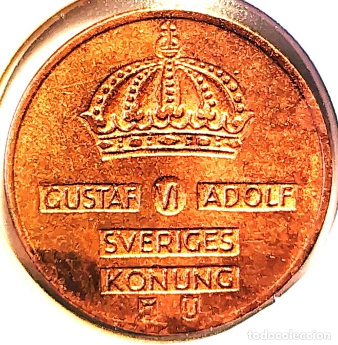 Monedas antiguas de Europa: SUECIA (1950-1973) - 1 ORE 1966 U - REY GUSTAF VI ADOLF - A - 2 GR. BRONCE - DIAMETRO 16 mm - KM#820