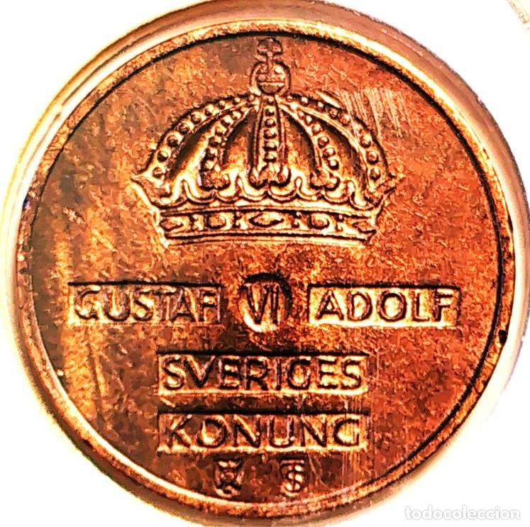 Old Coins of Europe: SUECIA (1950-1973) - 2 ORE 1958 TS - REY GUSTAF VI ADOLF - A - 4 GR. BRONCE - DIAMETR 21 mm - KM#821