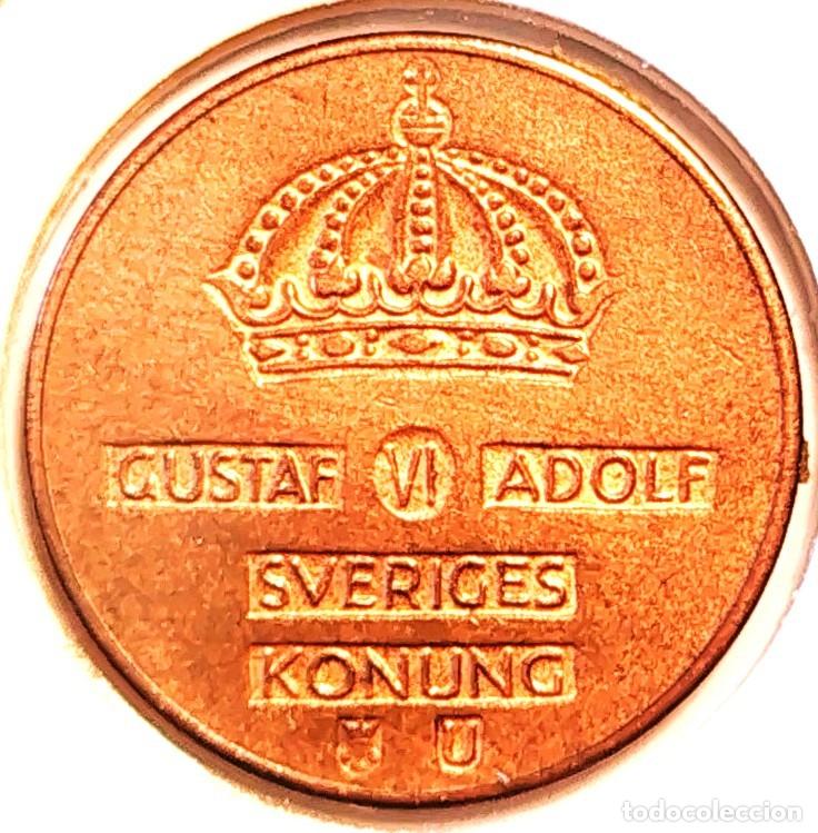 Moedas antigas da Europa: SUECIA (1950-1973) - 2 ORE 1963 U - REY GUSTAF VI ADOLF - A - 4 GR. BRONCE - DIAMETRO 21 mm - KM#821