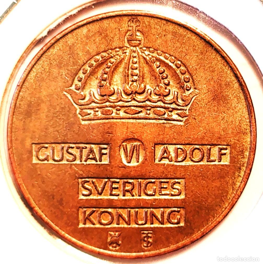 Monedas antiguas de Europa: SUECIA (1950-1973) - 5 ORE 1954 TS - REY GUSTAF VI ADOLF - A - 8 GR. BRONCE - DIAMETRO 27 mm - KM#82