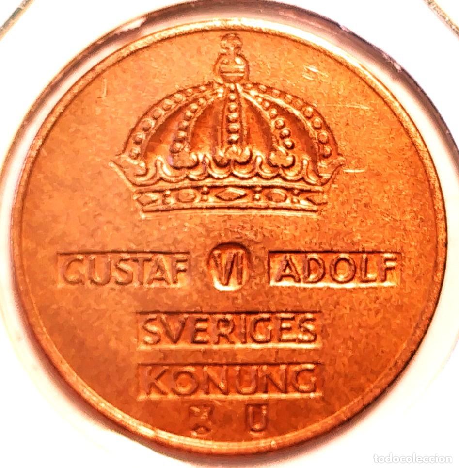 Monedas antiguas de Europa: SUECIA (1950-1973) - 5 ORE 1961 U - REY GUSTAF VI ADOLF - A - 8 GR. BRONCE - DIAMETRO 27 mm - KM#822