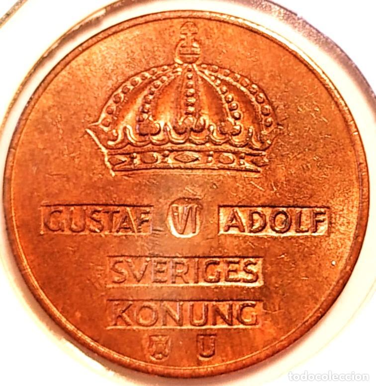 Monedas antiguas de Europa: SUECIA (1950-1973) - 5 ORE 1963 U - REY GUSTAF VI ADOLF - A - 8 GR. BRONCE - DIAMETRO 27 mm - KM#822