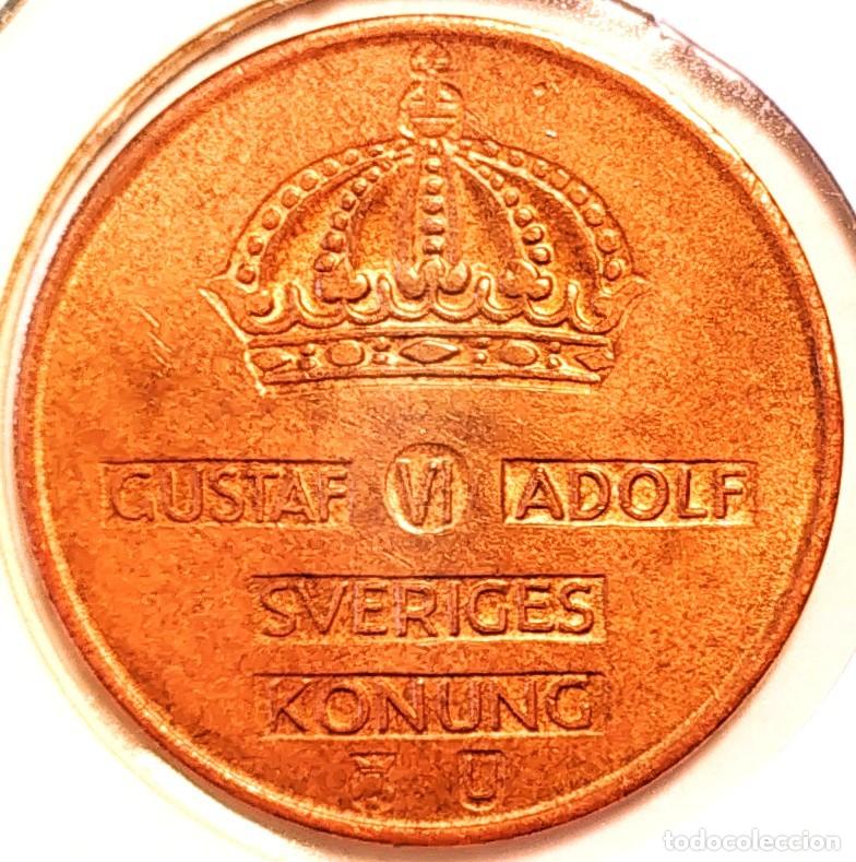 Monedas antiguas de Europa: SUECIA (1950-1973) - 5 ORE 1965 U - REY GUSTAF VI ADOLF - A - 8 GR. BRONCE - DIAMETRO 27 mm - KM#822