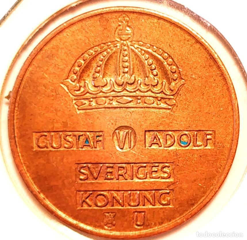 Monedas antiguas de Europa: SUECIA (1950-1973) - 5 ORE 1966 U - REY GUSTAF VI ADOLF - A - 8 GR. BRONCE - DIAMETRO 27 mm - KM#822