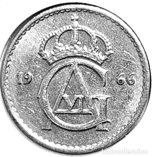 Monedas antiguas de Europa: SUECIA (1950-1973) - 25 ORE 1966 U - REY GUSTAF VI ADOLF - A - 2,24 GR. CUPRONIQUEL - DIAMETRO 17 mm