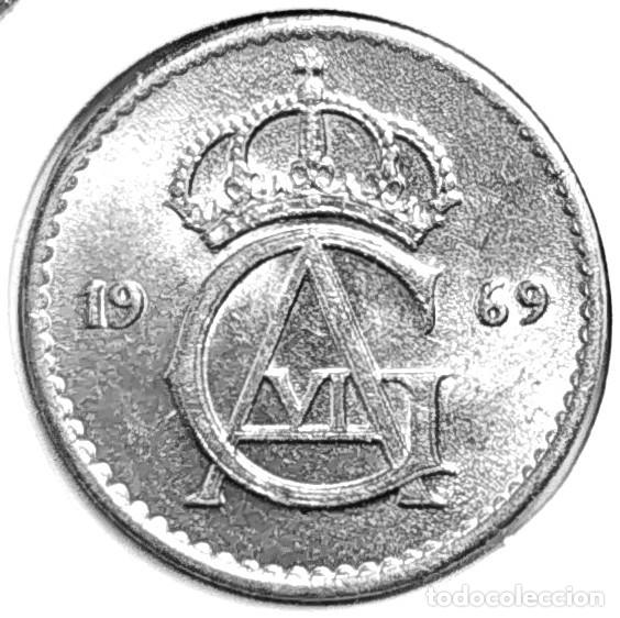 Monedas antiguas de Europa: SUECIA (1950-1973) - 25 ORE 1969 U - REY GUSTAF VI ADOLF - A - 2,24 GR. CUPRONIQUEL - DIAMETRO 17 mm
