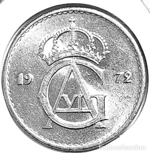 Monedas antiguas de Europa: SUECIA (1950-1973) - 25 ORE 1972 U - REY GUSTAF VI ADOLF - A - 2,24 GR. CUPRONIQUEL - DIAMETRO 17 mm