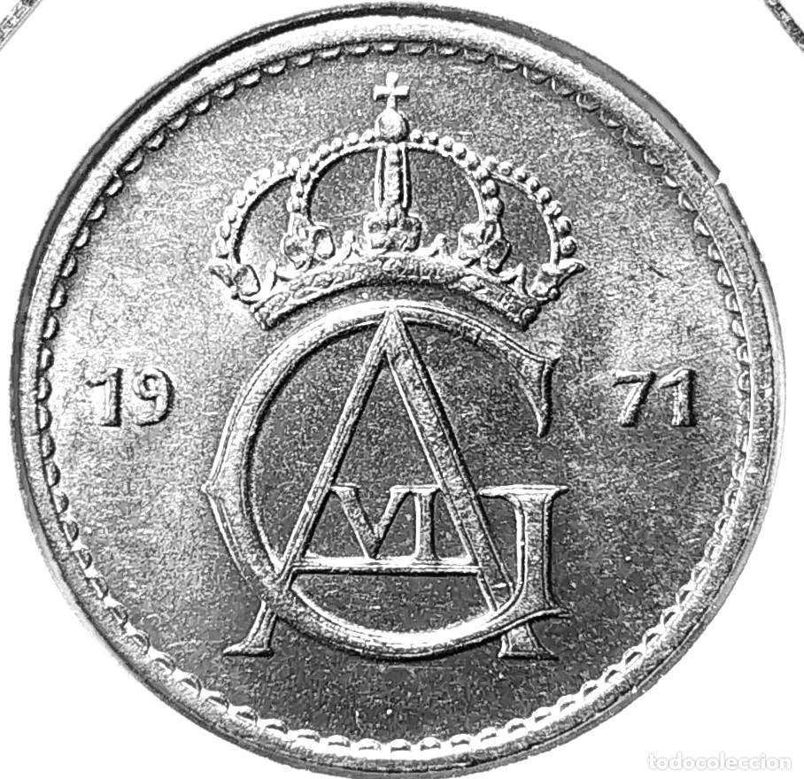 Monedas antiguas de Europa: SUECIA (1950-1973) - 50 ORE 1971 U - REY GUSTAF VI ADOLF - A - 4,80 GR. CUPRONIQUEL - DIAMETRO 22 mm