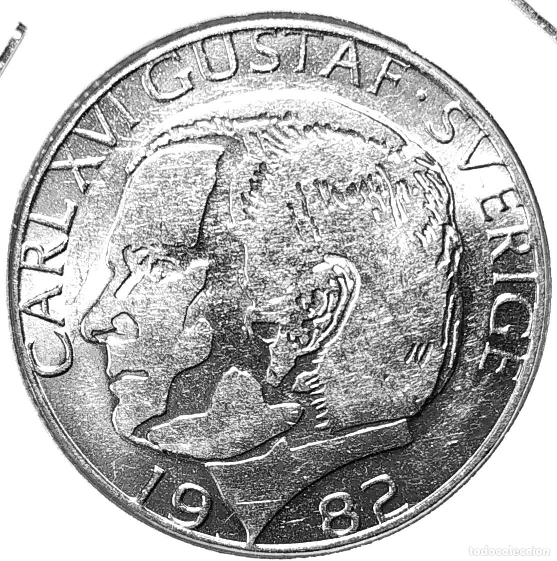 Monedas antiguas de Europa: SUECIA (1975-) - 1 CORONA 1982 U - REY CARL XVI GUSTAF - A - 7 GR. COBRE NIQUELADO - DIAMETRO 25 mm