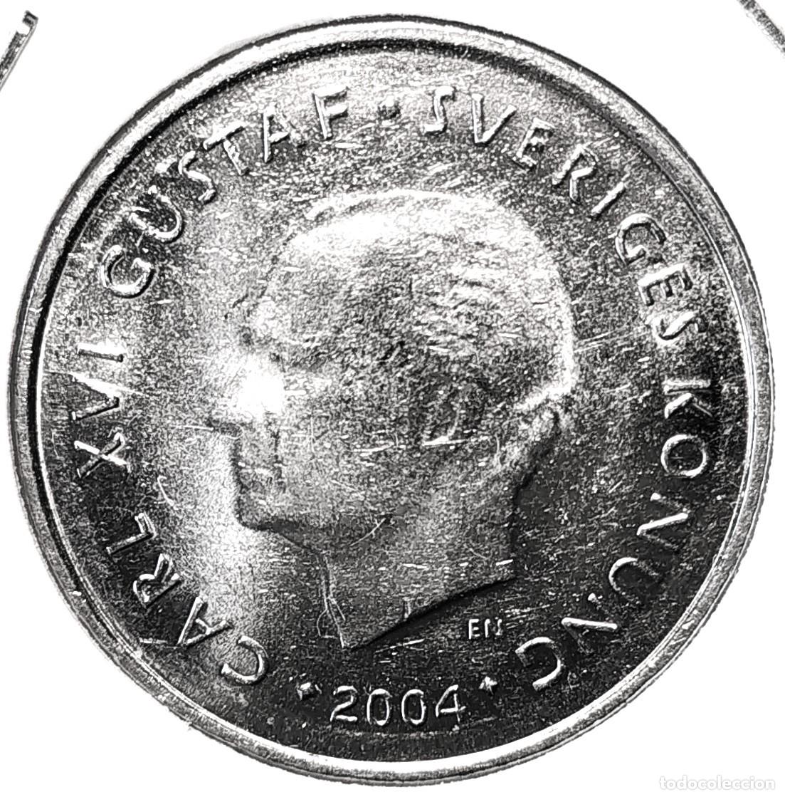 Monedas antiguas de Europa: SUECIA (1975-) - 1 CORONA 2004 - REY CARL XVI GUSTAF - A - 7 GR. CUPRONIQUEL - DIAMET 25 mm - KM#894
