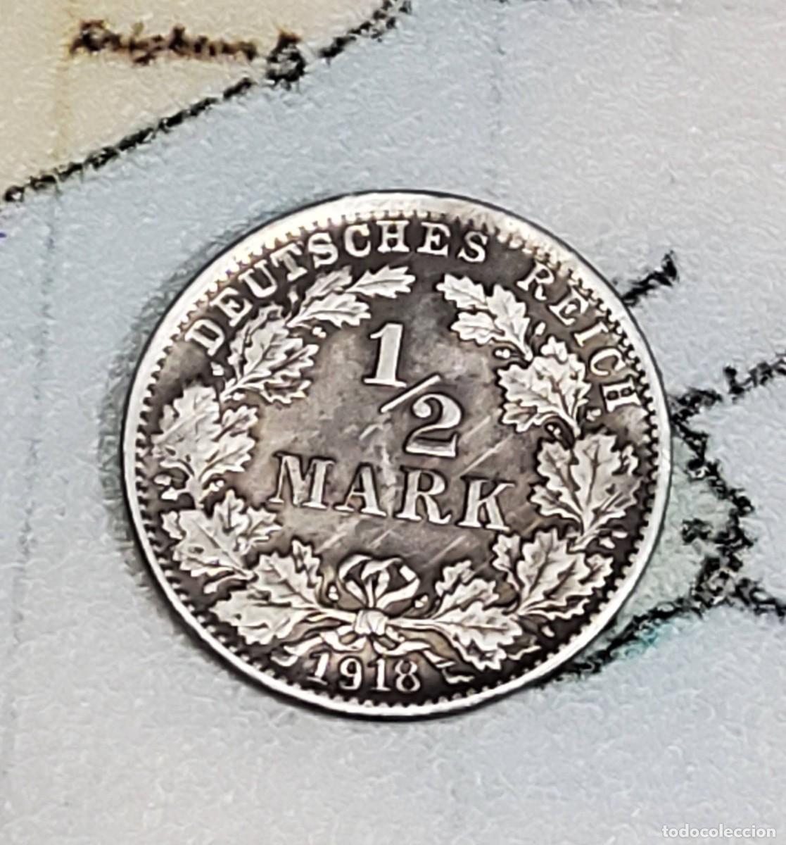Monedas antiguas de Europa: 1/2 MARCO DE PLATA DE ALEMANIA DEL A&Ntilde;O 1918-J.EXTRAORDINARIO ESTADO DE CONSERVACI&Oacute;N