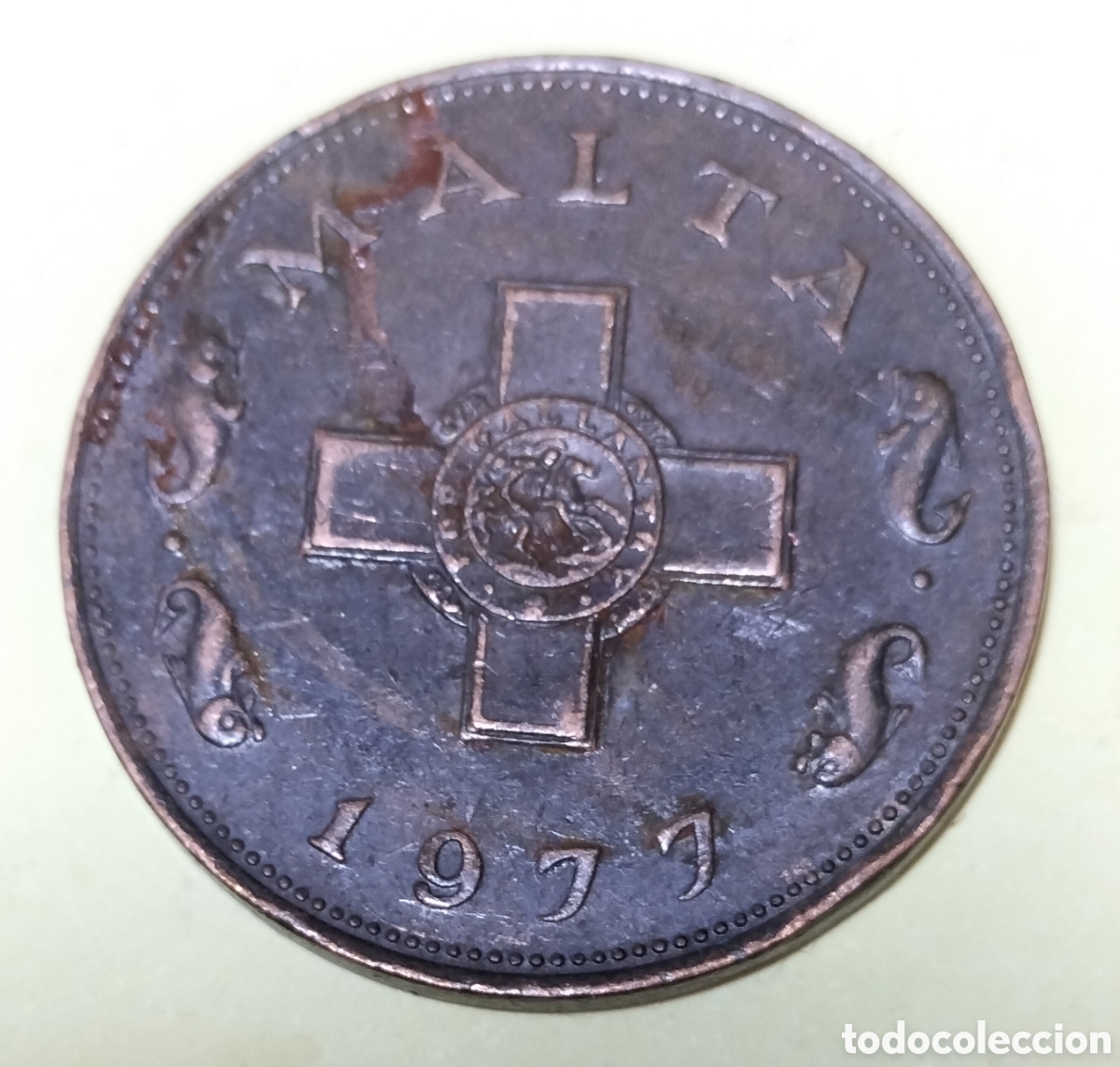 Alte M&uuml;nzen aus Europa: Moneda 1 Centavo 1977 Malta.