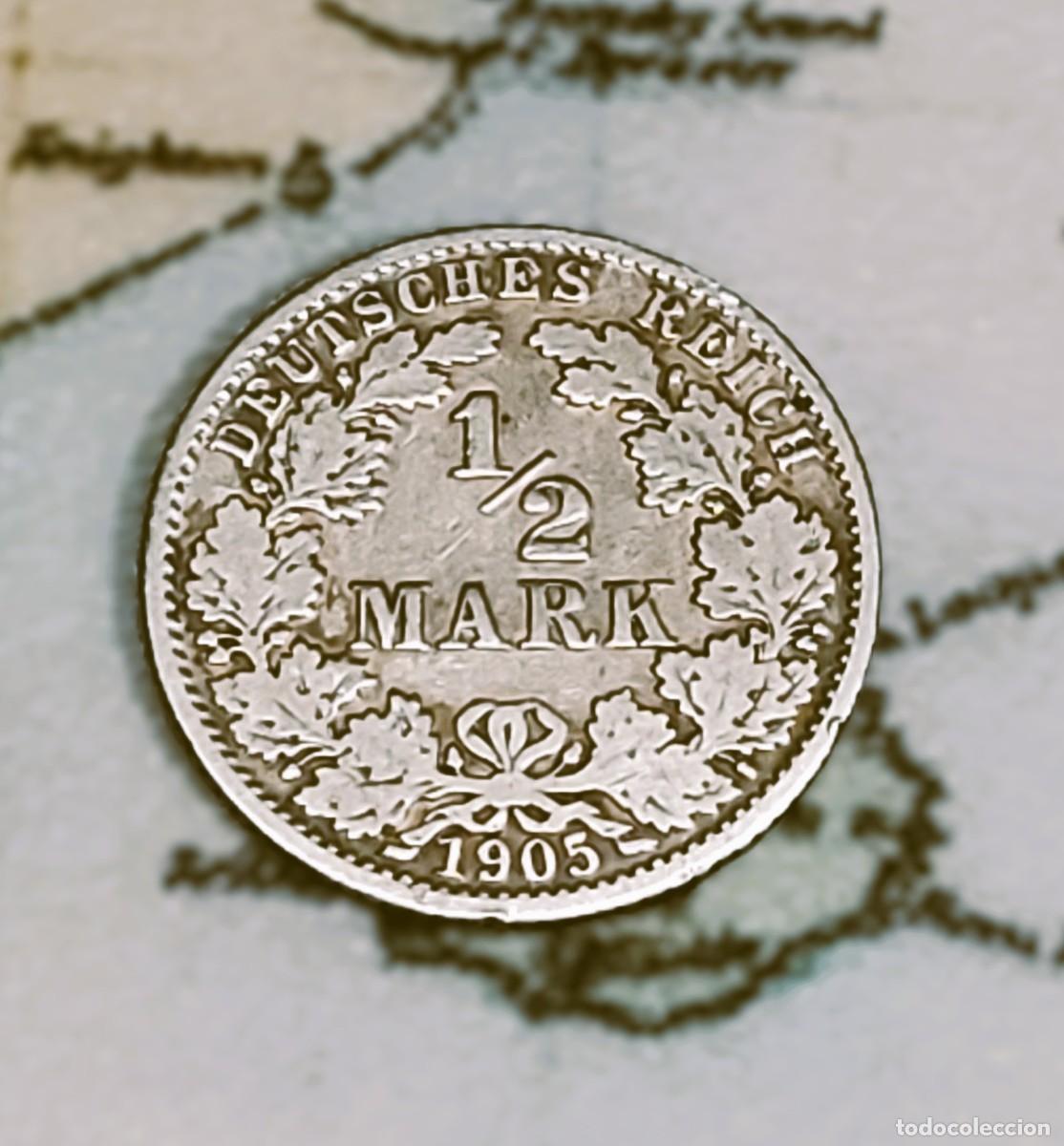 Monedas antiguas de Europa: 1/2 MARCO DE PLATA DE ALEMANIA DEL A&Ntilde;O 1905-A.EXTRAORDINARIO ESTADO DE CONSERVACI&Oacute;N