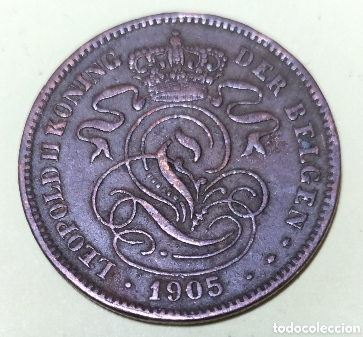 Alte M&uuml;nzen aus Europa: Moneda 2 C&eacute;ntimos 1905 Belgen B&eacute;lgica.
