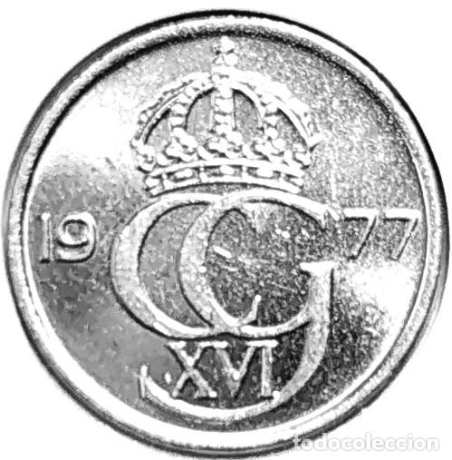 Monedas antiguas de Europa: SUECIA (1975-) - 25 ORE 1977 U - REY CARL XVI GUSTAF - A - 2,18 GR. CUPRONIQUEL - DIAMETRO 17 mm