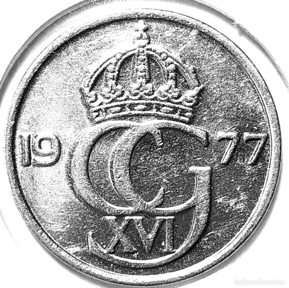 Monedas antiguas de Europa: SUECIA (1975-) - 50 ORE 1977 U - REY CARL XVI GUSTAF - A - 4,50 GR. CUPRONIQUEL - DIAMETRO 22 mm