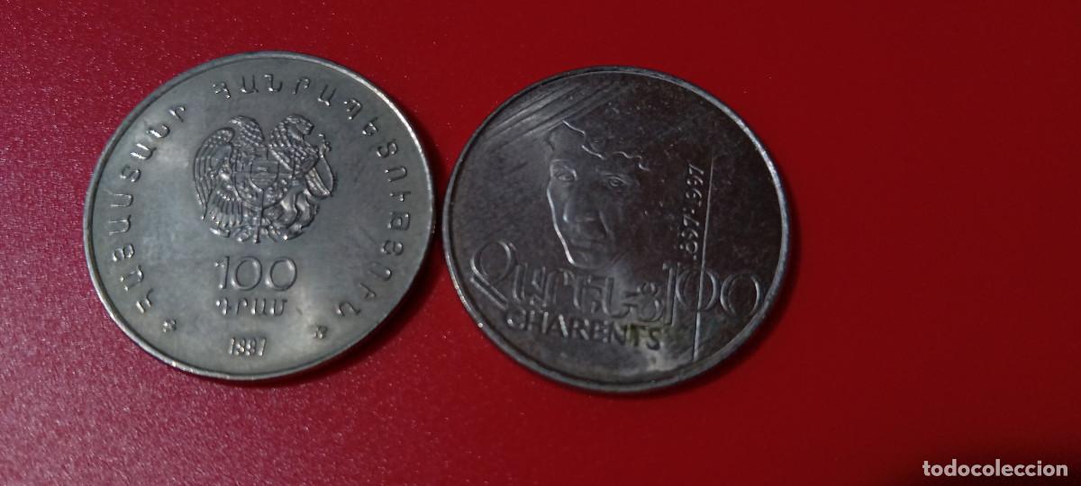 Monedas antiguas de Europa: ARMENIA 100 DRAM 1997 POETA CHARENTS