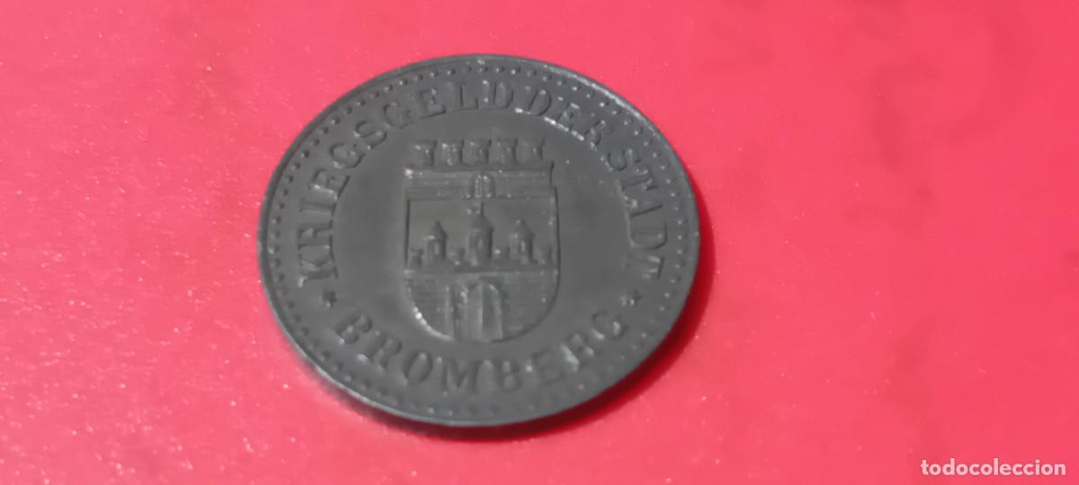Monedas antiguas de Europa: BROMBERG 10 PFG 1019 CINC, BONITA PATINA, NOTGELD, MONEDA DE NECESIDAD