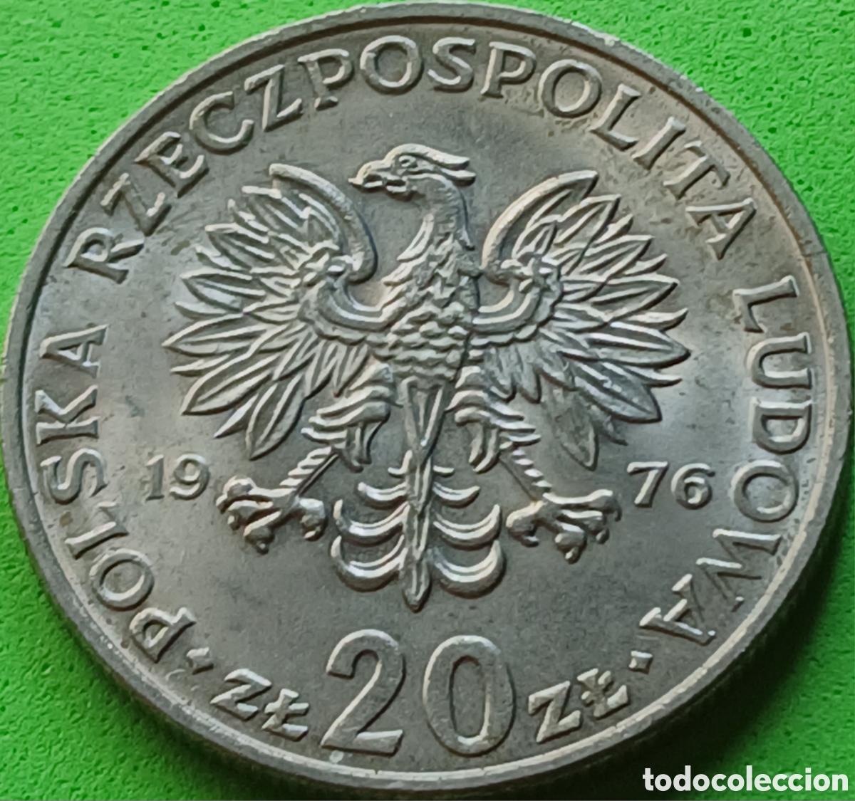 Monedas antiguas de Europa: Polonia 20 zlotych 1976 Y#69 sin marca de ceca
