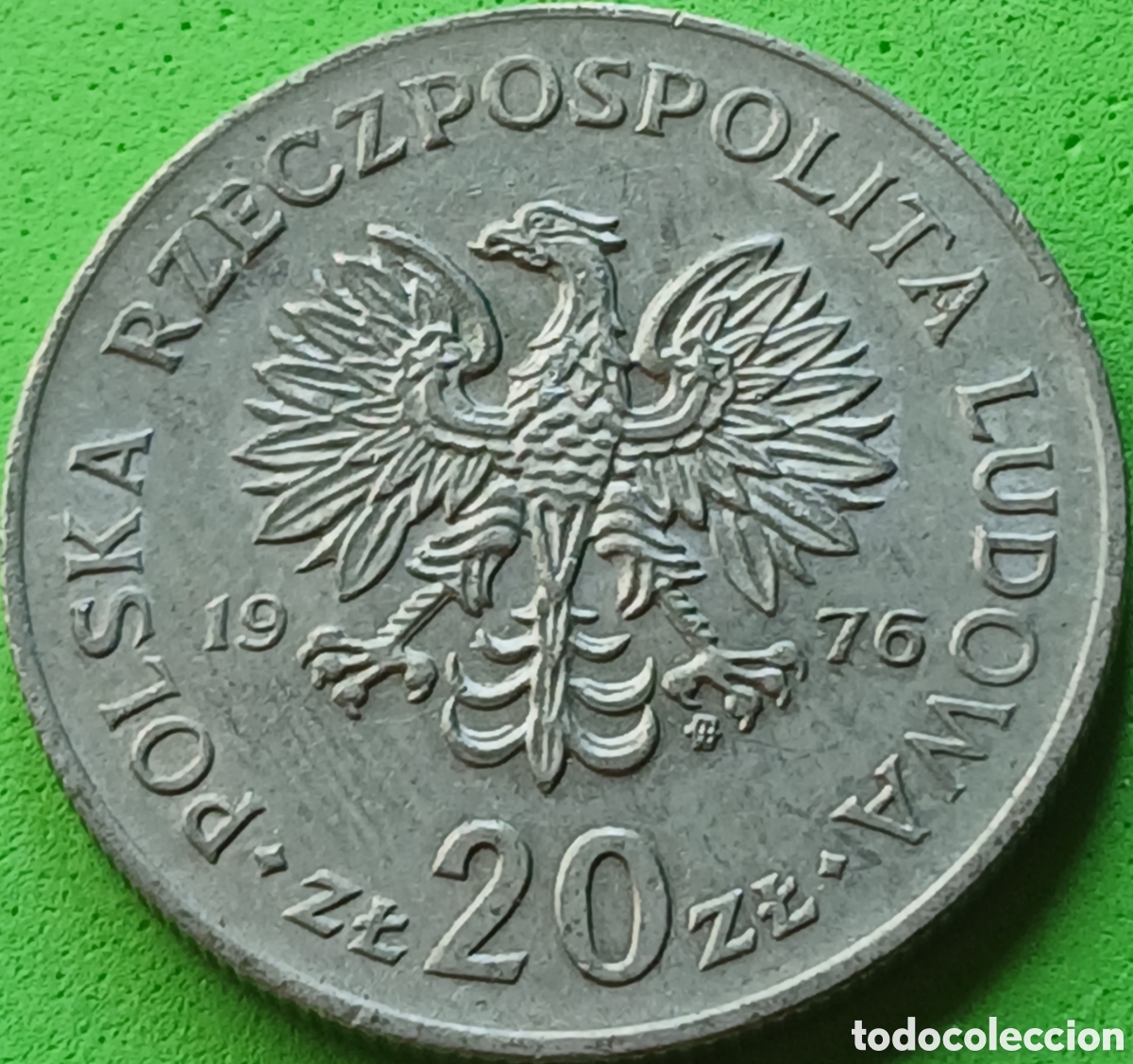 Monedas antiguas de Europa: Polonia 20 zlotych 1976 Y#69 marca de ceca &rdquo;MW&rdquo;
