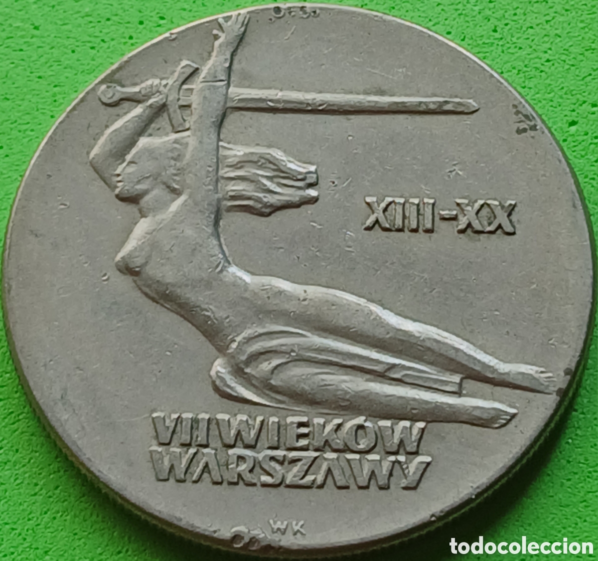 Monedas antiguas de Europa: Polonia 10 zlotych 1965 Y#54 Varsovia, Nike