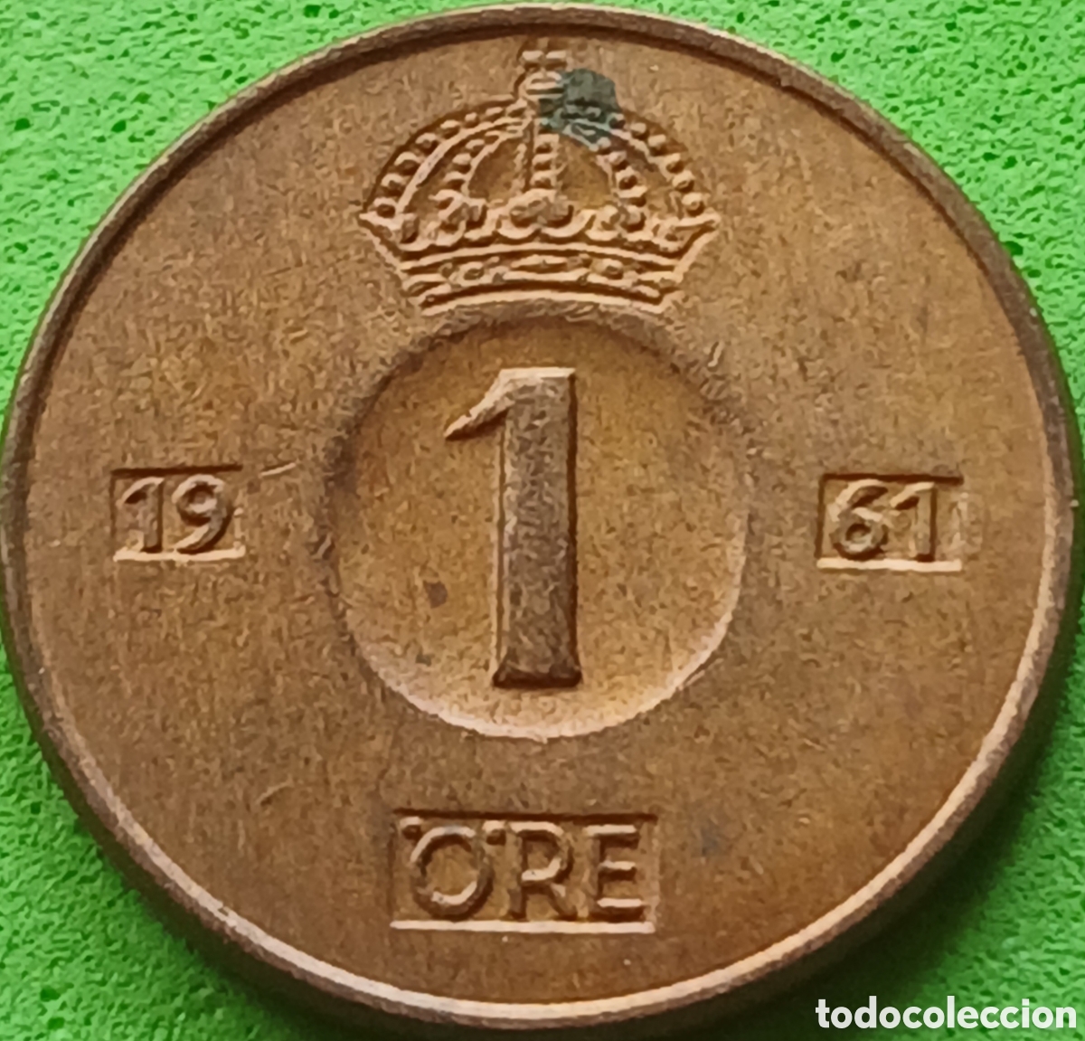 Monedas antiguas de Europa: Suecia 1 ore 1961 km#820 ceca &rdquo;TS&rdquo;
