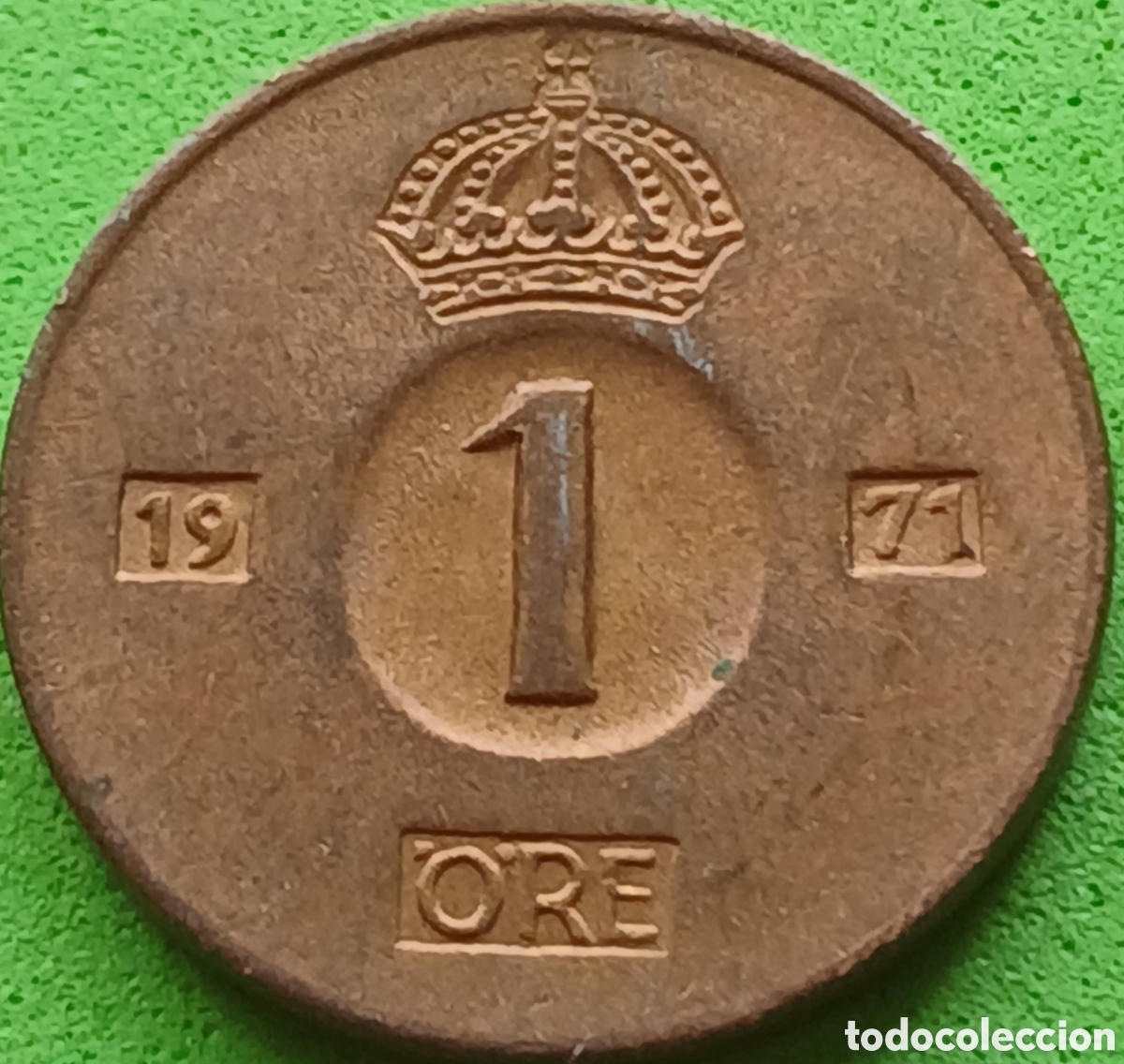 Monedas antiguas de Europa: Suecia 1 ore 1971 km#820