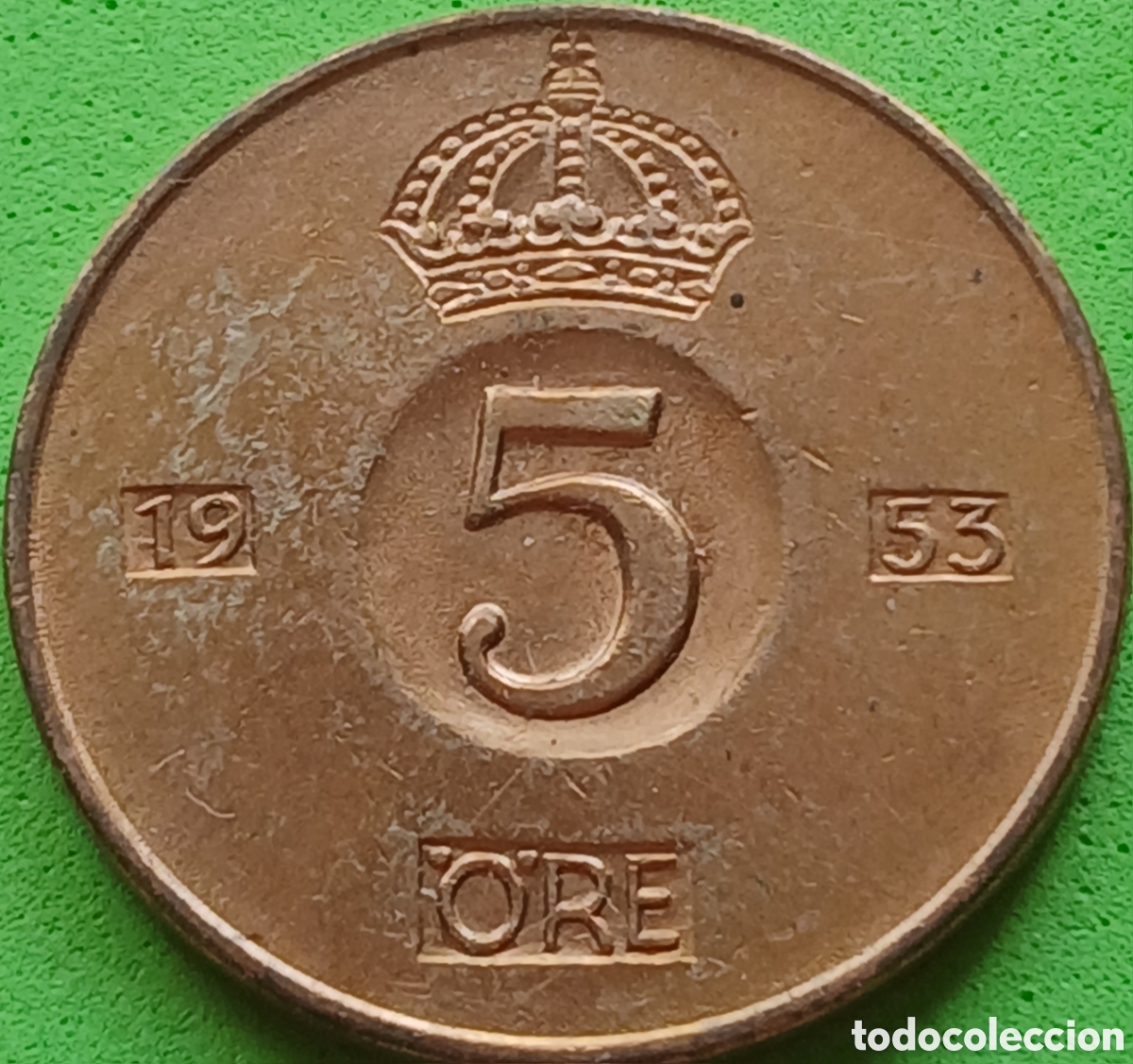 Monedas antiguas de Europa: Suecia 5 ore 1953 km#822