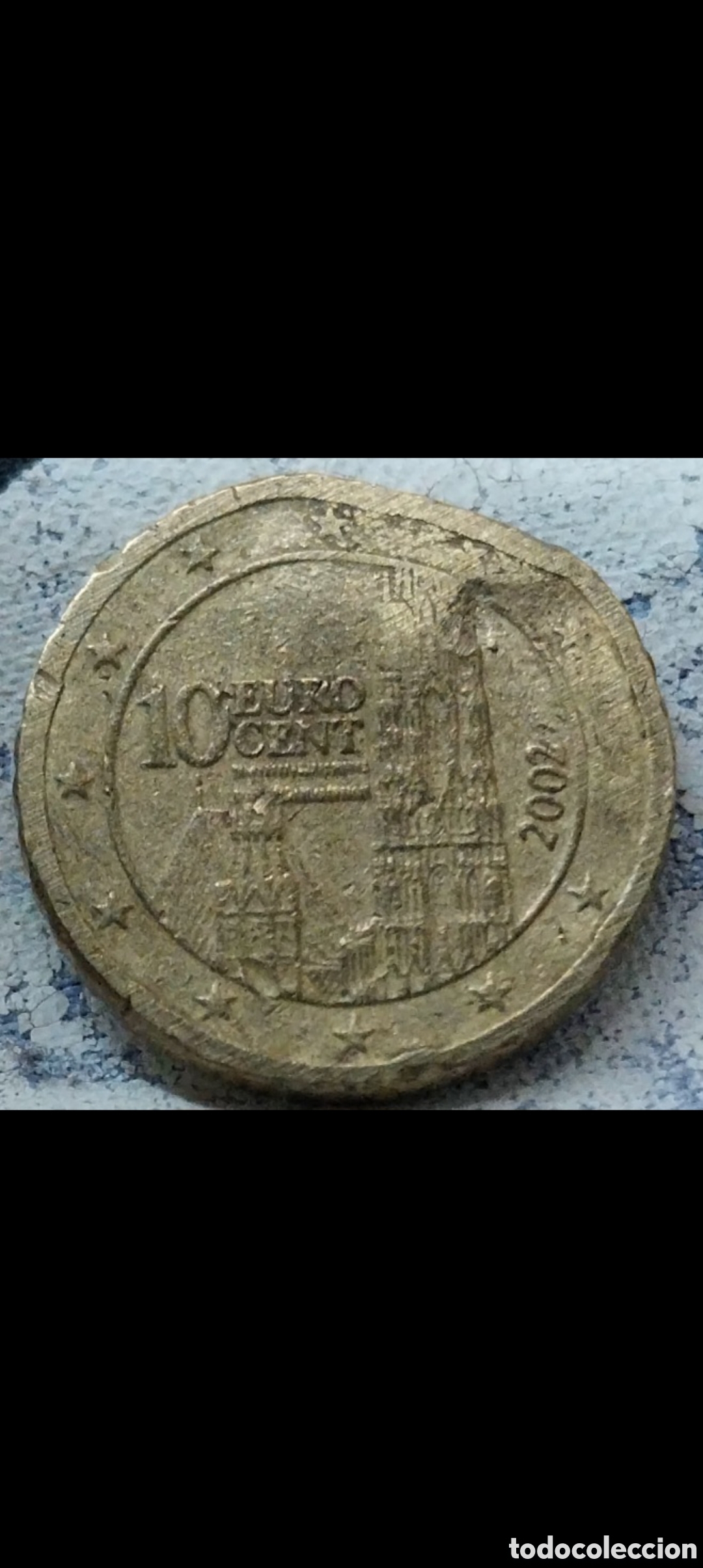 Monnaies anciennes de Europe: 10cent Austria 2002 ERROR Die-Clash y Rotura de cu&ntilde;o