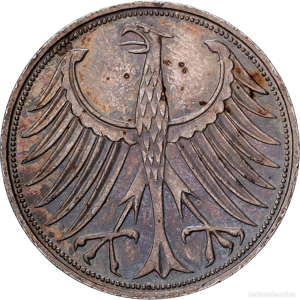 Monedas antiguas de Europa: [#1509958] ALEMANIA - REP&Uacute;BLICA FEDERAL, 5 Mark, 1964, Stuttgart, Plata, MBC, KM:112.1