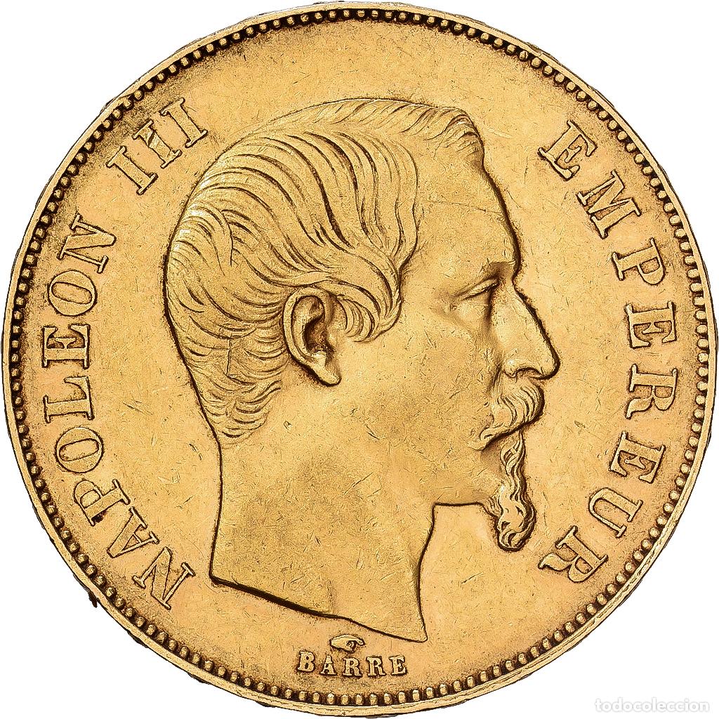 Moedas antigas da Europa: [#1117861] Francia, Napoleon III, 50 Francs, Napol&eacute;on III, 1856, Paris, Oro, MBC, KM:785.1