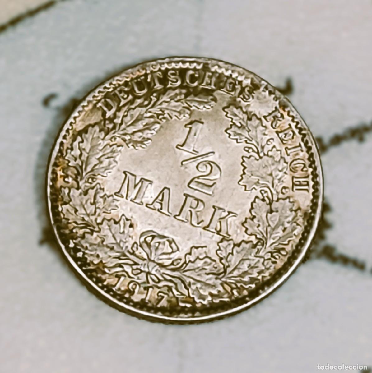 Monete antiche di Europa: 1/2 MARCO DE PLATA DE ALEMANIA DEL A&Ntilde;O 1917-D.SIN CIRCULAR